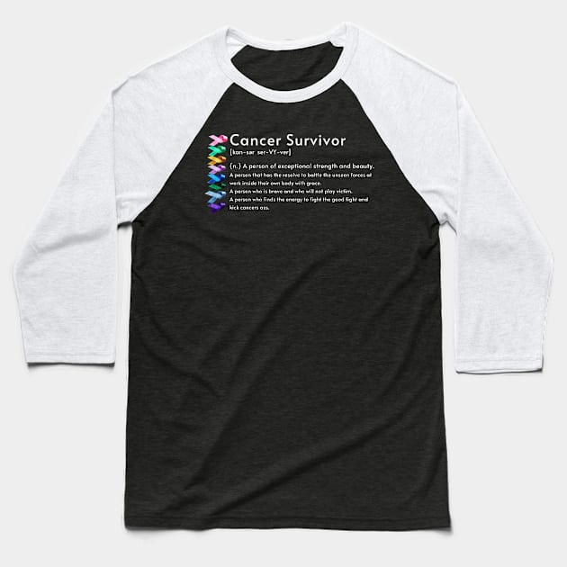 Cancer Survivor definition Baseball T-Shirt by Orange Otter Designs